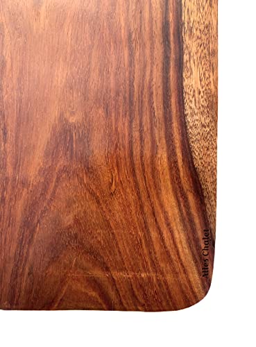 Image of The Artist Cottage Wooden Chopping, Cutting, Slicing Board for Kitchen | Single Piece Rosewood (Sheesham) Reversible Standard, Eco-Friendly & Hygienic - Small, Style-2 (Natural Finish, 12 x 8 inches)