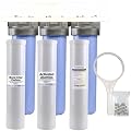AFWFilters 20-inch 3 Stage Whole House-Bone Char Carbon-Activated Alumina-GAC KDF 55 Filter System Ideal for City Water; Remove contaminants Like Fluoride and Chlorine for Cleaner, Healthier Water