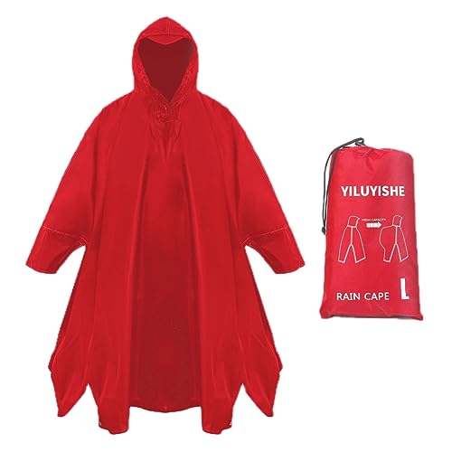Unisex Rain Poncho for Adults, Hooded Waterproof Raincoat Jacket for Hiking, Camping and Outdoor