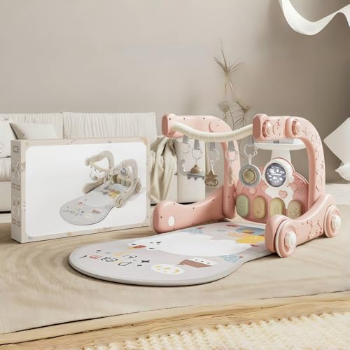 Iuseike ベビーフィットネスプレイマットベビー5-in-1ベビーおもちゃBluetooth投影新生児プレイマット新生児音楽フィットネスファッションおもちゃ赤ちゃんのおもちゃ折りたたみマットベビーマット幼児のおもちゃ室内おもちゃ知育玩具赤ちゃんの感覚刺