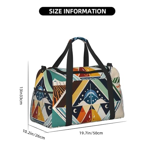 Four Elements Print Travel Duffel Bag for Men & Women, Foldable Travel Bags and Spacious Weekender Tote Bag for Storage Toiletry Luggage Personal Item4