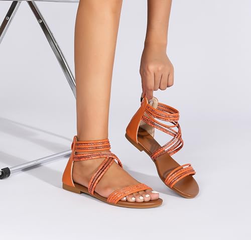 Image of Sandals Women Dressy Summer Flat Strappy Cute Casual Beach shoes