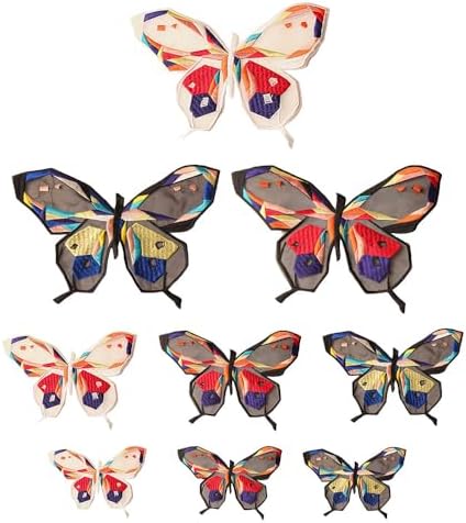 9-Piece Cartoon Colorful Butterfly Embroidery Patches – 3D Sew-On Appliques for Jackets, Backpacks, Jeans & T-Shirts image 2