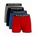 Beverly Hills Polo Club Men's 4 Pack Knit Boxer, Red/Black/Blue/Grey Heather, Large