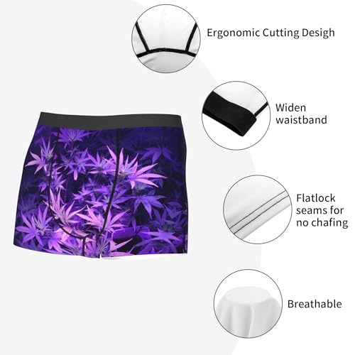 CUTEDWARF Purple weed marijuana leaf Men's Underwear Boxer Shorts Men Boxer Briefs Mens Printed Brief2