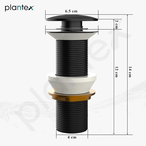 Image of Plantex Waste Coupling for Wash Basin /Pure Brass 5 inch Drain Out let System Full Thread Pop up Coupling for Wash Basin Accessories (Matt Black - Pack of 1)