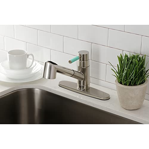 Kingston Brass GSC8578DKL Kaiser Pull-Out Sprayer Kitchen Faucet, Brushed Nickel, 10.38 x 8.75 x 8.81 by Kingston Brass - Image 5