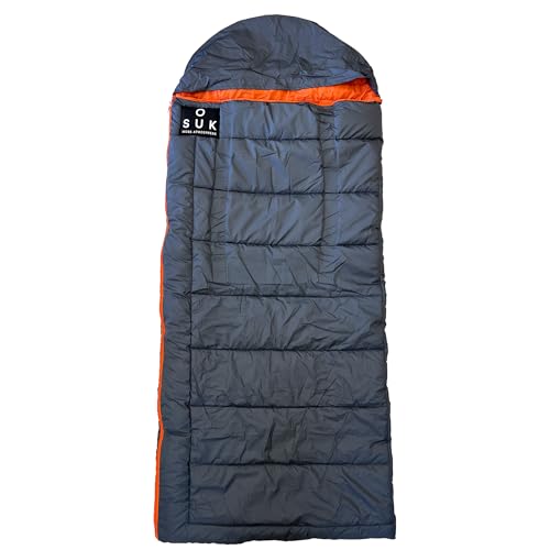 SOUK ONE Saco de dormir infantil de primera calidad, para exteriores, camping, 3-4 estaciones, para niños y jóvenes (gris, 70 cm x 135 cm)
