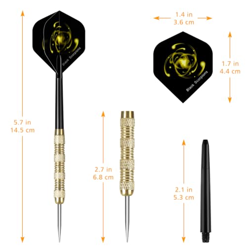 Image of Accmor Metal Tip Darts, Steel Tip Darts, 14 Grams Professional Metal Darts, Darts Metal Tip Set, Metal Darts for Dartboard