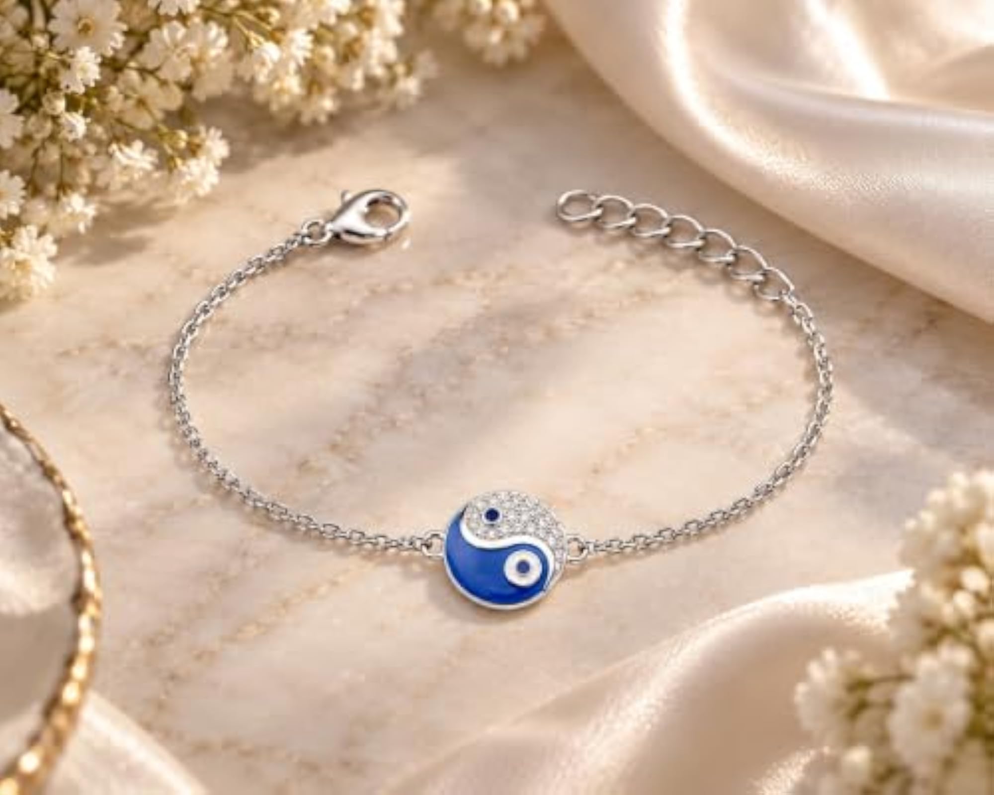 Keepsakes Yin & Yang Evil Eye Bracelet, Protective