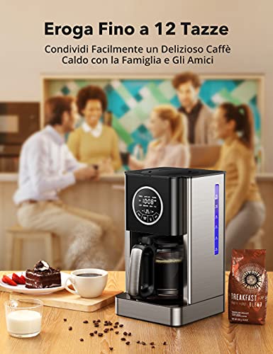 Kaffeemaschine, 1000 W, tropffreies System, 1,8 l, bis zu 12 Tassen, einstellbare Konzentration, 4 Stunden konstante… – Bild 3