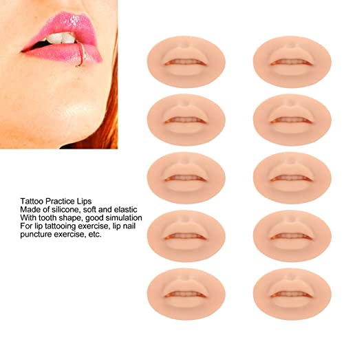10PCS Silicone Fake Lips Skin Tattoo Soft Microblading Practice Lips Open Mouth Silicone 3D Fake Lips Permanent Makeup Training Practice Skin Lip Mold for Tattoo Artists Training Skin Cosmetic - Image 2