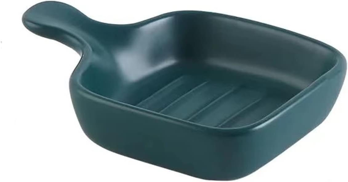 Snack Plate Ceramic Sauce Dishes with Handle Soy Vinegar Dipping Plate Seasoning Saucer Condiment Dish Ketchup Dipping Bowls for Home Snack Tray (Color : A)