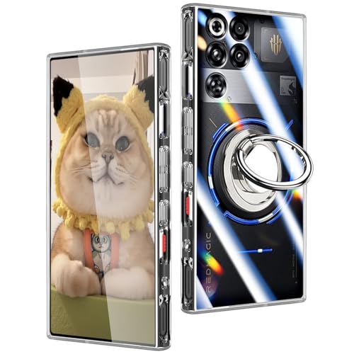 Red Magic 11 Pro/11 Pro+ ��p �P�[�X �N���A TPU �����O�t�� 360°��]�X�^���h�@�\ �ϏՌ� �J�o�[ �y�ʔ��^ ��ʕی� ���ϖh�~ ����~�ߑ΍�