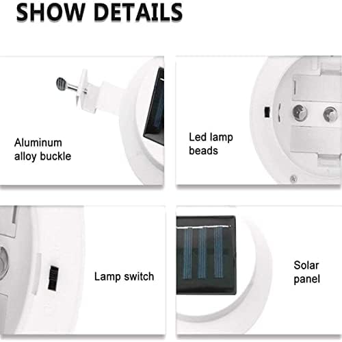 NEWNEN Solar Gutter Lights Outdoor, 6 Pack Powered 3 LED Fence Gutter Lamp Lights,IP44 Waterproof Security Outdoor Garden Wall Lights for Fence Lobby Pathway (White)