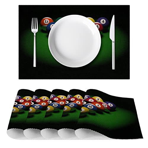 Set de table boule de billard antidérapant et résistant à la chaleur pour dîner chic x6 - 3