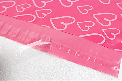 Bolsas para Envíos 100 Pcs Pink Heart Pattern Self-Seal Adhesive Shoes Bag Shipping Bags Matte Material Envelope Mailer Mailing Bag Packaging Bags 647 (Color : Pink 38x52cm)