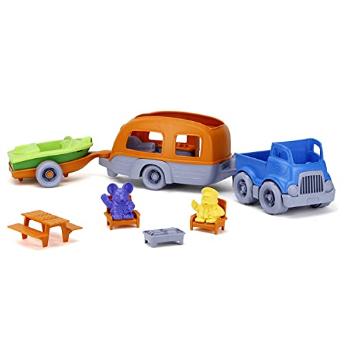 Green Toys Rv Camper Set, Blue/Orange - 10 Piece Pretend Play, Motor Skills, Kids Toy Vehicle Playset. No Bpa, Phthalates, Pvc. Dishwasher Safe, Recycled Plastic, Made In Usa. #TOP2