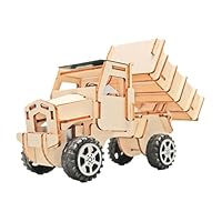 DIY Solar Truck STEM Toy 3D Wooden Puzzle Engineering Kit for Kids Educational Science Project Birthday Gift