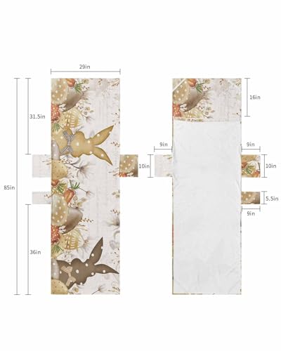 Beige Bunny Easter Beach Lounge Chair Towel Cover, Soft Chaise Lounge Towel with Side Pockets Patio Pool Chairs Cover for Beach/Pool Sunbathing 29x85 Farmhouse Spring Floral Eggs