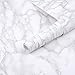 Art3d Self-Adhesive Contact Paper Countertops, Grey Marble Wallpaper (200"x17.7", Shiny)