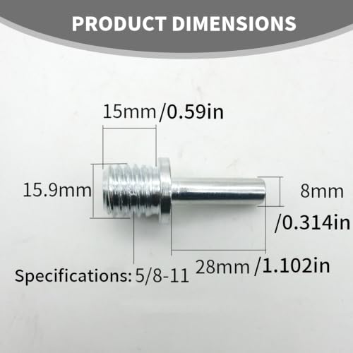 Image of 2 Pcs Round Head 5 /8 inch-11 Male Thread to 1 /4 inch Hex Shank Drill Adapter, Drill Adapter for Drills, Drill Press and Die Grinders