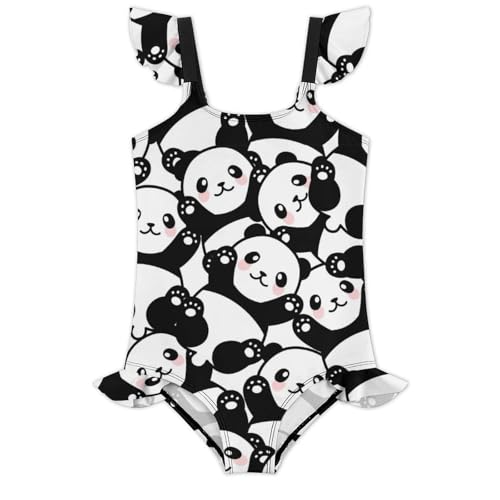 Image of Girls One Piece Swimsuit Lovely Cute Animals Ruffles Swimwear Bathing Suits 3-12 Years