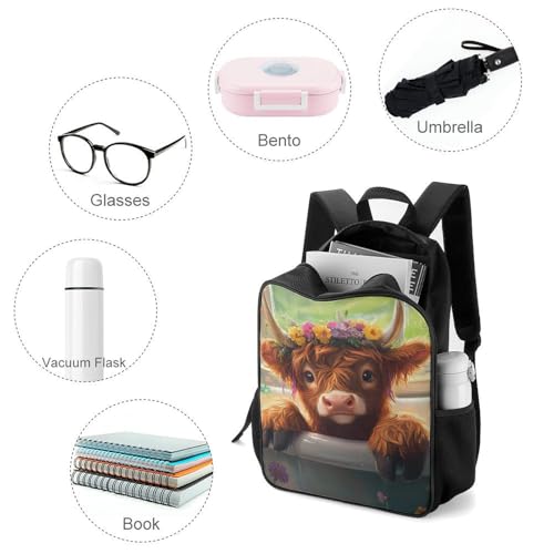 Highland Cow Cute Backpack Large Capacity Oxford Oloth Backpacks for Women Men Traveling3
