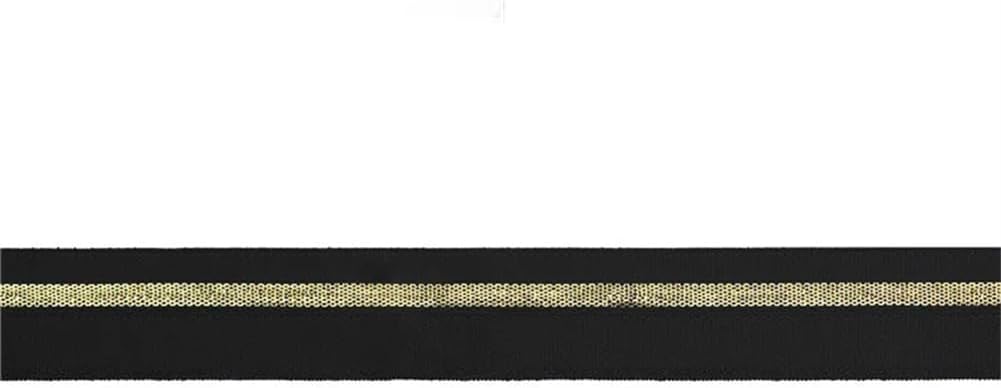 50 100Y Gold Line Matte Fold Over Elastics FOE Spandex Bands Webbing Tape Dress Sewing Trim Black 50 Yards