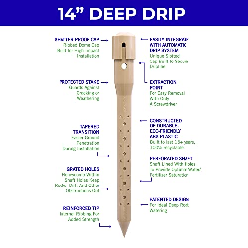 image for Underhill Deep Drip Irrigation Stake 14-1/2-Inch, Watering Spike for T