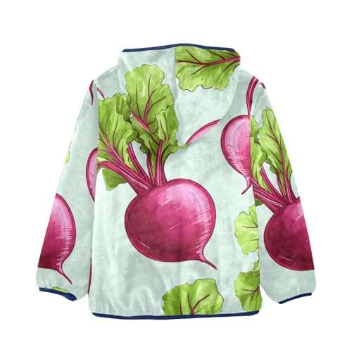 Beetroot Vegetables Girls Fleece Jacket Girls Fall Jacket Girls Zip Up Hoodie Girls Sherpa Jacket 2-10T2
