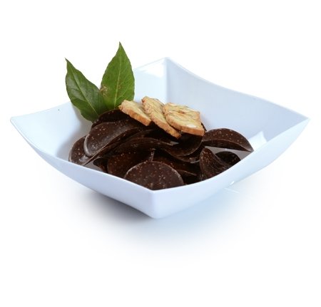 Set of 3 Elegant Wave Shaped Square Hard Plastic Reusable Serving Bowls - White, 32oz (.9 Litre)