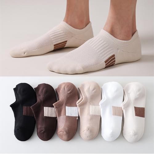 Image of EPEIUS Thick No Show Socks for Women Athletic Ankle Socks Cushioned Running Low Cut Non Slip Footies 3 /6 Pairs