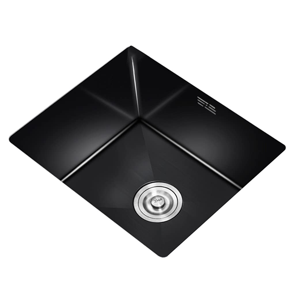 Évier à cuve unique en acier inoxydable haut de gamme design noir mat compact pour studio