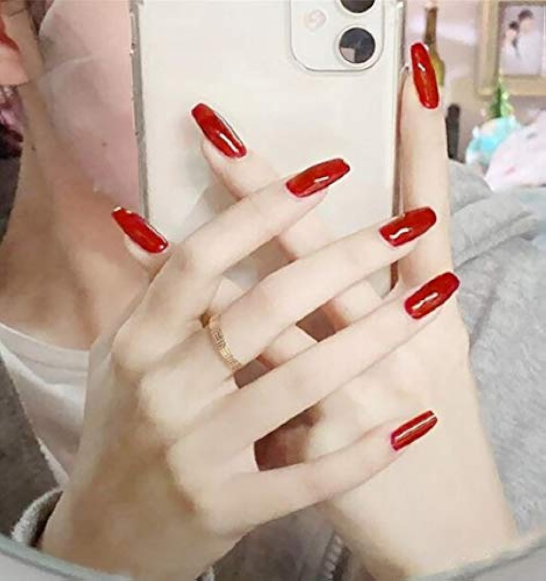 24 Pc Press On Gel Finish Long Ballerina Nails Set