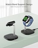 Fast Charging Stand for Apple Watch 11/Ultra 3/SE 3, 5W Magnetic Wireless Charger for Apple Watch Ultra 2/10/9/8/7/6/5/4/3/2/SE 2, Adjustable Angle Charger SwanScout 505A (Black) - Image 7