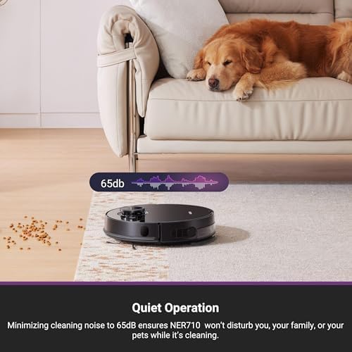 Image of Eureka NER710 2-in-1 Robot Vacuum & Mop with 8000Pa suction, 5th-Gen LDS laser navigation, multi-floor mapping, 180-min runtime, 3-in-1 cleaning for pet hair, carpets & hard floors, App /Alexa support.