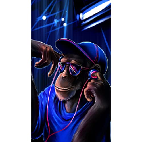 Orang-outan Toile Peinture Graffiti DJ art mural moderne pour grand salon