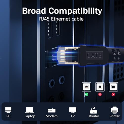 Cable Ethernet Cat8 10.06 m con conectores dorados miniatura 6