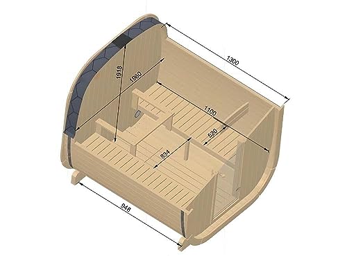 FinnTherm Fasssauna ScandiCube Mini XXS, Moderne Outdoor Sauna – Bild 4