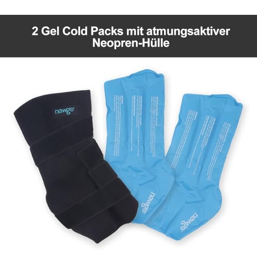 NEWGO Kühlgamaschen Pferd Kühl-Gamaschen Pferd Wiederverwendbare für Verletzungen, Kühlung Pferd Knie 1 Bandage mit 2 Kühlakkus für Stiefel, und Hufe (1 Stück)