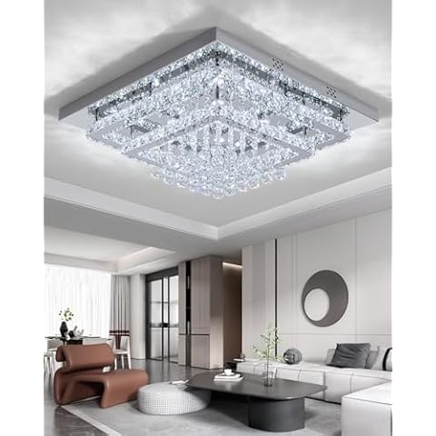 XEMQENER 60cm Crystal LED Ceiling Light Cover