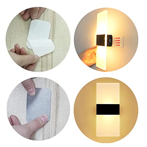 Aozhate 2 Pack Wireless Battery Operated Rgb Wall Sconce, Dimming Led Modern Wall Light With Remote Control, Dreamcolor Ambient Gaming Lights Night Light, For Indoor Living Room Bedroom Hallway #TOP6