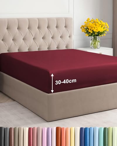 Drap Housse 90x190 cm Bonnet 40 cm Extra Profond - Microfibre de Polyester Brossé Douce - Matelas Épais Jusqu’à 40 cm (16
