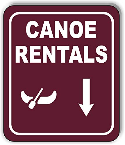 CANOE RENTALS DIRECTIONAL DOWNWARDS ARROW CAMPING Aluminum Composite Outdoor Sign 20