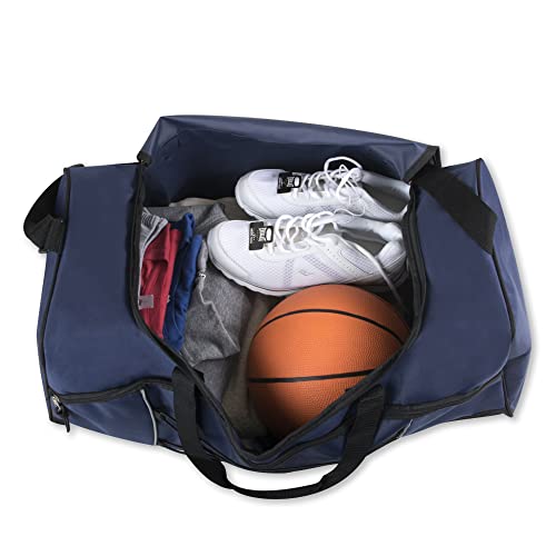 60 Litre Duffle Bag - Heavy Duty Extra Large Sports Gym Equipment Travel Duffel Bag for Men and Women (Blue) - Image 2