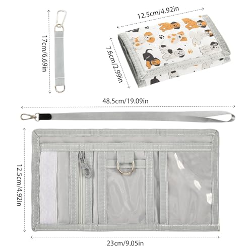 ALAZA Kids Wallets for Boys Girls Toddler Trifold Wallet Children Small Dogs Paws with Zipper Coin Pocket3