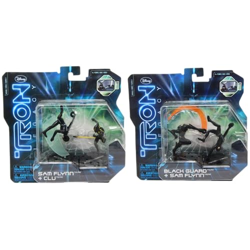 Toptoys2u Bargain Bundles Tron Legacy Black Guard, Clu & Sam Flynn x2 figuras de acción, paquete doble