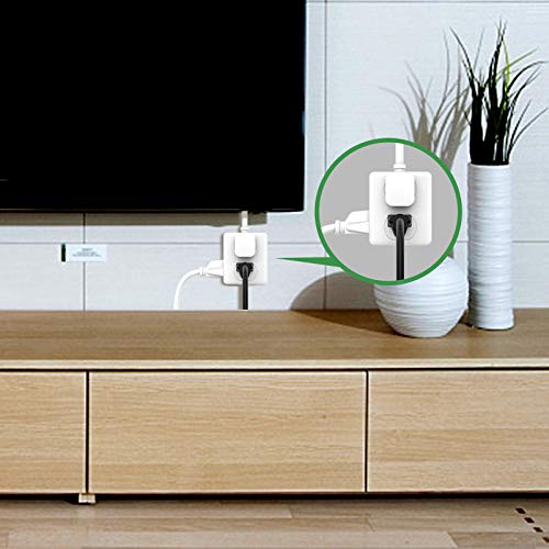 Outlet Extender, Hicity Multi Plug Outlet With 6 Electrical Outlets Adapter, 3-Prong Wall Outlet Tap For Cruise Ship Home Office Dorm, White (2 Pack) #TOP6