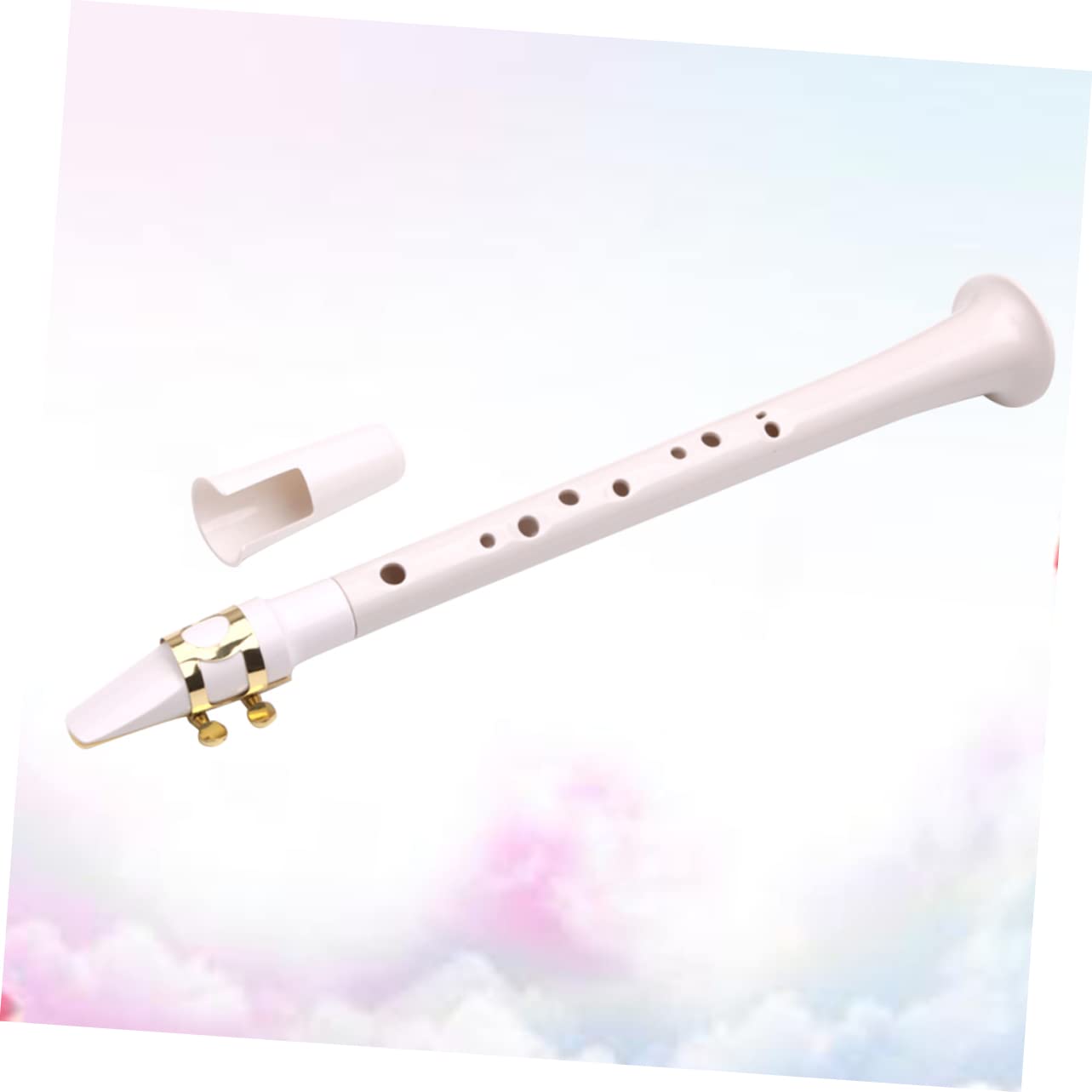 Taschensaxophon 8-loch Kleiner Saxophon aus Kunststoff Tragbares Weißes Holzblasinstrument Handgefertigt Kleines Tasche Saxophon für Anfänger und Unterwegs